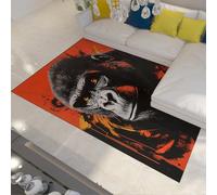 WEECHAINGE Alfombra 120x150cm Grandes en el salón Graffiti Black Gorilla Design Alfombrilla Lavable para Dormitorio Tapete Naranja Personalizada con patrón de Animales Antideslizante 3D Cocina