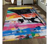 WEECHAINGE Alfombra 120x150cm Lavables de Colores para salón Graffiti Boy Cortinas Estampado Alfombrilla Zona Suave y fácil cuidar Tapete Que no se muda rectangulares Pelo Corto Dormitorio Comedor