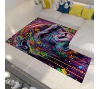 WEECHAINGE Alfombra 140x200cm Lavable de Cocina Gorilla Graffiti Street Art Alfombrilla Suelo Color Splash Mantas para Dormitorio Tapete Yoga Interior y Exterior Entrada Pelo bajo