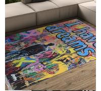 WEECHAINGE Alfombra 160x200cm Graffiti Callejero Frases motivacionales y diseño ensueño Adolescente Alfombrilla Antideslizante Felpudos Tapete Lavables Pelo bajo Que no mudan para salón Estudio