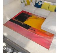 WEECHAINGE Alfombra 160x200cm Lavable a máquina Bloques de Colores Sencillos Alfombrilla para salón Respaldo Antideslizante Tapete Suave Pelo Corto y abstractas Modernas Que no mudan Dormitorio