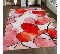 WEECHAINGE Alfombra 160x230cm de corazón Adorable para Dormitorio Alfombrilla Rojas Rosas Salón Amor romántico Decoración del Día San Valentín Esterilla Lavable Tapete Antideslizante Suave Pelo la