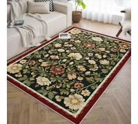 WEECHAINGE Alfombra 180x240cm de Plantas Vibrantes Salón Alfombrilla Antideslizantes Lavables para Dormitorio Tapete Suave Pelo bajo del jardín manantial Oficina Comedor Cocina Nursery Mesilla Noche