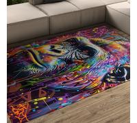 WEECHAINGE Alfombra 180x240cm Gorila para salón Pop Art Alfombrilla de Dormitorio con Estampado Vida Silvestre Tapete Pintados Coloridos Sala Juegos Granja Esterilla Interior Lavable Zona y del