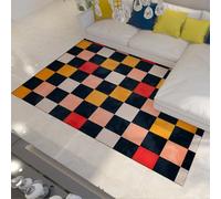 WEECHAINGE Alfombra 180x270cm de celosía salón Alfombrilla Dormitorio Estilo geométrico Sencillo Suaves y fáciles Limpiar Tapete Antideslizantes para guardería Oficina Grandes Lavables Que no mudan