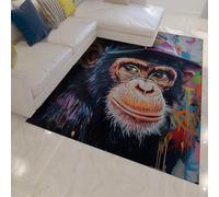 WEECHAINGE Alfombra 180x270cm de Estampado Lavable Arte Urbano Estilo Grafiti diseño Dibujo en la Zona Alfombrilla Hip Hop Monkey Carpet Antideslizante Pelo Corto y sintético Tapete Blandas para del
