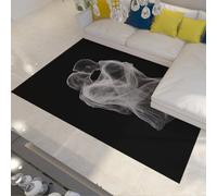 WEECHAINGE Alfombra 200x300cm Negras Salón Alfombrilla Suave de Pelo bajo y Lavable para Dormitorio Tapete Antideslizantes Gran tamaño Estilo Moderno con patrón Besos Pareja Comedor decoración del