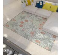 WEECHAINGE Alfombra 60x90cm Floral Oriental Lavable Vintage Suave Antideslizante Alfombrilla de Dormitorio Bohemio Bohemi Acentos Pelo bajo Tapete Grande para salón Cocina Comedor Vivero
