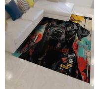 WEECHAINGE Alfombra 60x90cm Grafiti Callejero para salón Alfombrilla Grande y Adorable Dormitorio Perro Estilo Retro Hip Hop Mascotas Lover Tapete Lavable Antideslizante Pelo bajo la Entrada