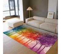 WEECHAINGE Alfombra 80x150cm Moderna de Fantasía Alfombrilla Antideslizantes Four Seasons Tree para salón Dormitorio Comedor Tapete única Estampada Magic Forest decoración del hogar Amplia Entrada
