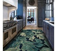 WEECHAINGE Alfombra de la colección de Color Oscuro 90x150cm Deep Forest Moderna de Hoja Ancha Que no se desprende Lavable para Sala de Estar Dormitorio Cocina Pasillo