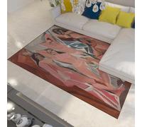 WEECHAINGE Alfombra Estilo Picasso Las Señoritas de Aviñon Cuadros Famosos Estampados Alfombra Runner para Oficina en Casa Sala de Juegos Lavable 60x120cm