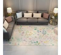 WEECHAINGE Alfombra Moderna 90x150cm Alfombras Florales Lavables Acento Alfombra Antideslizante Hojas Que no muda y Pelo bajo para salón Dormitorio apartamento