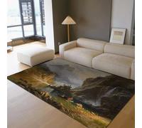 WEECHAINGE Alfombra Paisaje Alfombrilla Zona Pinturas Famosas Tapete Impresas Sierra Nevada área Cañón Paisajes montaña Grandes para salón Mesilla Lavable Antideslizante y Pelo bajo del 160x200cm