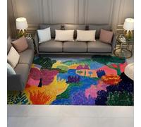WEECHAINGE Alfombra Ultra Suave Alfombrilla Lavables a máquina Salón fauvismo Zona de Bosque Tapete con Respaldo Antideslizante moqueta Que no se desprende para Dormitorio Cocina Pasillo 160x230cm