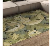 WEECHAINGE Alfombra Verdes para salón Plantas Vintage Felpudo de Hojas Estampado Alfombrilla Lavables Tapete Suaves Pelo Corto Dormitorio clásica Antideslizante Que no muda Oficina Estudio 140x200cm