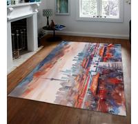 WEECHAINGE Alfombras de área de Arquitectura para Sala de Estar 60x90cm Alfombra Grande para Dormitorio Alfombra de Piso Vintage Moderna de Estilo Suave Que no se desprende Fácil de Limpiar Delgada