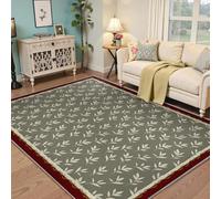 WEECHAINGE Alfombras de Dormitorio con estética de Plantas Minimalistas 160x200cm Alfombra de Pelo bajo y Que no se Suelta y Alfombra Rectangular Lavable para la mesilla del salón