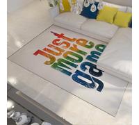 WEECHAINGE Alfombras de Juego Sala Estar Tipografía Colorida Just More Game Rainbow Letters on White Modern Washable Area Rug Alfombra 180x270cm Grande Antideslizante Juegos Teens Bedroom Kitchen