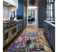 WEECHAINGE Alfombras Grandes Lavables para Sala de Estar Graffiti Abstracto Decoración del Hogar para el Aula Dormitorio Comedor Impresión Citas Inspiradoras Tengo un Sueño 60x120cm