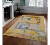 WEECHAINGE Alfombras Lavables Henri Matisse Alfombra 80x150cm Azules para Sala de Estar Dormitorio Figura reclinable Moderna Suave Pelo Corto Antideslizante 5mm Cocina Comedor Oficina Entrada