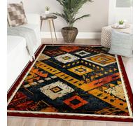 WEECHAINGE Alfombras Tribales africanas 80x150cm Alfombras Vintage geométricas Coloridas rústicas envejecidas Bohemia ética Abstracta Lavables Antideslizantes para la Alfombra
