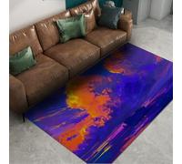 WEECHAINGE Indoorrug Alfombras de Patio Lavables Que no se desprenden Alfombra Abstracta fácil de Limpiar para Dormitorio Comedor Balcón Patio Trasero Terraza RV Colores degradados 80x150cm