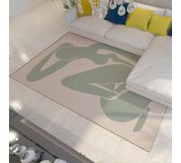 WEECHAINGE Lavable a máquina Henri Matisse Short Pile Antideslizante Respaldo Verde Claro Figura de Yoga Impresión Alfombras área Que no se desprenden Alfombra 160x200cm Dormitorio Cocina Pasillo