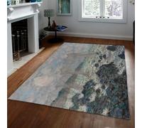 WEECHAINGE Lavable a máquina Stormy Coast Waves Alfombra Antideslizante de Pelo Corto Gris Azul Alfombras área No se desprenden para Sala Estar Dormitorio Cocina Oficina 160x230cm