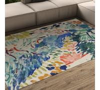 WEECHAINGE Lavable Vintage Henri Matisse Alfombra 140x200cm de jardín Abstracta Grande con Respaldo Antideslizante Diseño impresión botánica Verde Turquesa para Dormitorio Comedor y Oficina en casa