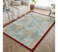 WEECHAINGE Leaf Print Alfombra 60x90cm para el salón Alfombrilla Suave y Lavable la habitación del bebé Tapete Verde Ultrafina Antideslizante botánicas Sala de Juegos Bohemia Mofeta Dormitorio