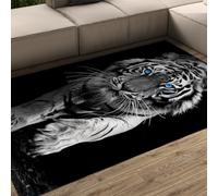 WEECHAINGE Moderna en Blanco y Negro Alfombra 200x300cm Alfombras de área con Estampado Tigre Animal Sala Estar Piso Comedor Cocina África Animales Salvajes Fácil Cuidado Pila Baja para Dormitorio