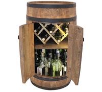 weeco - Barril con puerta y soporte para vino - Botellero de barril de 80 x 50 cm. Decoración rústica para barra, soporte para vino, cerveza de barril, barra de whisky. Soporte para botellas. Bar