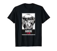 Weed Anime 420 247 365 Stoner Girl Fumando Japonés Ganja Camiseta, Hombre, Negro, L