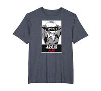 Weed Anime 420 247 365 Stoner Girl Fumando Japonés Ganja Camiseta, Hombre Tallas Grandes, Azul Jaspeado, 2X Alto