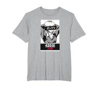 Weed Anime 420 247 365 Stoner Girl Fumando Japonés Ganja Camiseta, Hombre Tallas Grandes, Gris Jaspeado, 5X Alto