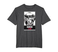 Weed Anime 420 247 365 Stoner Girl Fumando Japonés Ganja Camiseta, Hombre Tallas Grandes, Jaspeado Oscuro, 4X Alto