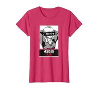 Weed Anime 420 247 365 Stoner Girl Fumando Japonés Ganja Camiseta, Mujer, Rojo Jaspeado, M