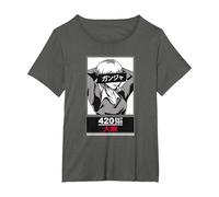Weed Anime 420 247 365 Stoner Girl Fumando Japonés Ganja Camiseta, Mujer Tallas Grandes, Asfalto, 6XL Grande