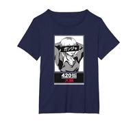 Weed Anime 420 247 365 Stoner Girl Fumando Japonés Ganja Camiseta, Mujer Tallas Grandes, Azul Marino, 3XL Grande