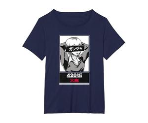 Weed Anime 420 247 365 Stoner Girl Fumando Japonés Ganja Camiseta, Mujer Tallas Grandes, Azul Marino, 4XL Grande