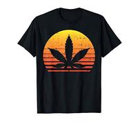 Weed Sunset Retro 420 THC Pot Cannabis Stoner Pothead Gift Camiseta