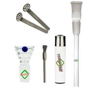 Weedness Bong Glass Chillum 18,8 mm Cortado 15 cm Juego de 5 Piezas - Accesorios Shillum Adaptador de Cabeza Acoplamiento Chillum enchufable