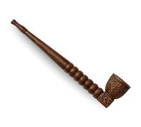 Weedness Filtro de carbón Activo Pipa 17 cm en Madera de ébano Tallada a Mano - Tabaco Pipa para Fumar Pipa de Madera