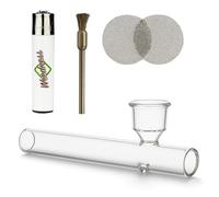Weedness Glass Pipe Kawumm 15 cm Juego de 4 piezas- Tobacco Pipe Smoking Pipe Glass Pipe Accessories Kickhole