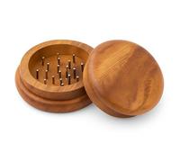 Weedness Molino de Hierbas de Madera Ø 50 mm de ébano Hecho a Mano - Mini triturador Accesorio Juego Molinillo de Especias