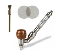 Weedness Pipa de rosca inclinada de 13 cm de metal, plástico y madera, juego de 3 piezas - Pipa de tabaco con rosca, pipa para esmoquin, pipa pequeña y elegante