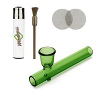 Weedness Pipa de Vidrio Kawumm Verde 10 cm Juego de 4 - Pipa de Tabaco Accesorio de Fumar Agujero de Golpe