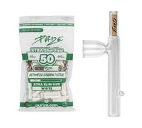 Weedness Silbato de cristal para filtro de carbón activo de 14 cm, juego de 2 piezas - Pipa de tabaco con rosca para fumar de viaje, pipa pequeña y elegante