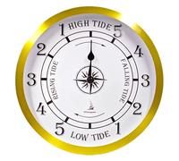 WEEGEEKS Reloj de marea de aluminio de 10 pulgadas, reloj náutico oceánico, decoración de pared, accesorios de barco